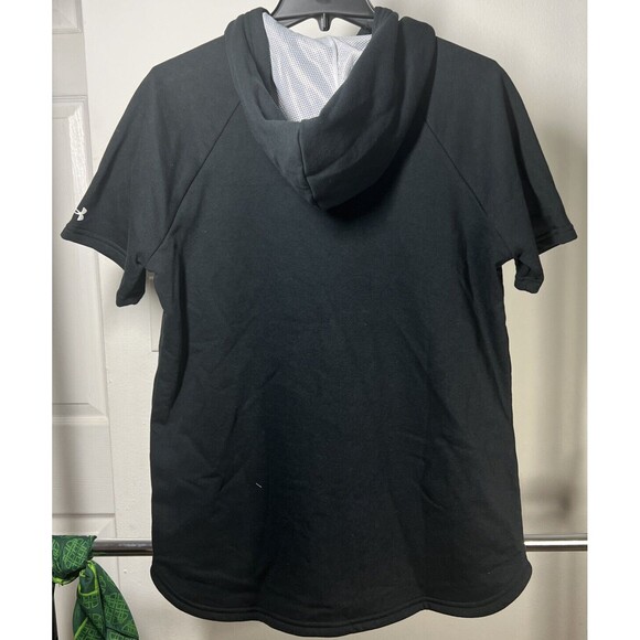 Under Armour Women's UA Short Sleeve Hoodie Black Loose Fit ,  UA Sweatshirts - Picture 5 of 9